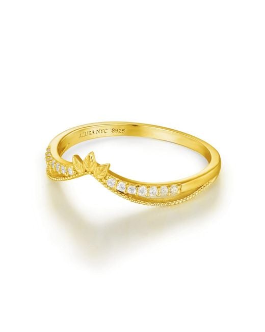 Azura Jewelry New York Metallic Abloom B Stacking Ring Vermeil