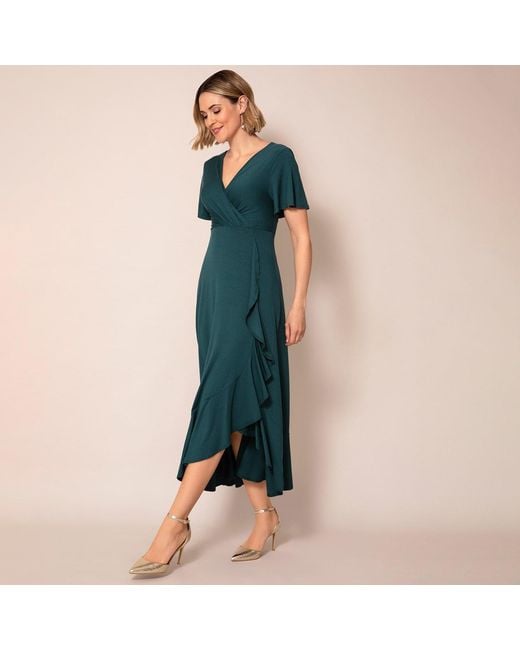 Alie Street London Green Waterfall Dress Petite Pine