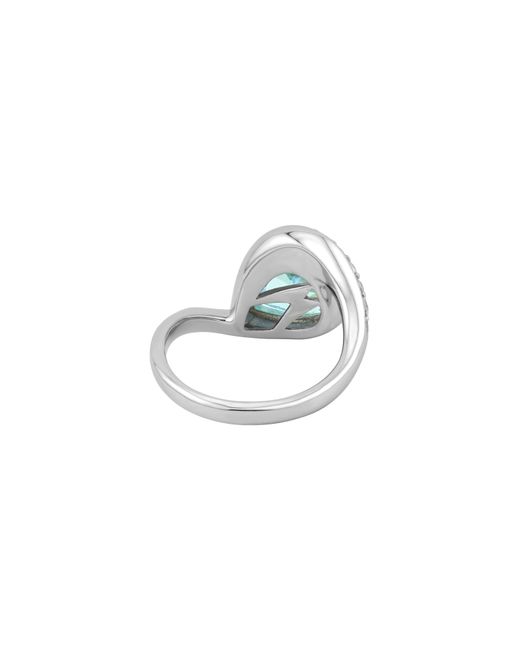 Arte Madrid Blue Sierra Pavé Contour Pear-Shaped Solitaire Ring