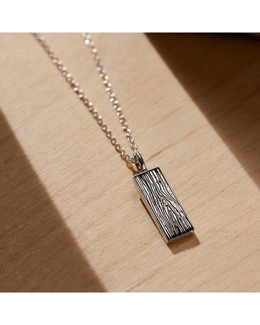 Posh Totty Designs Metallic Sterling Touch Wood Tag Necklace for men