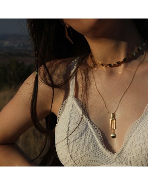 Gutta Design Metallic Tic-Toc Necklace Plated