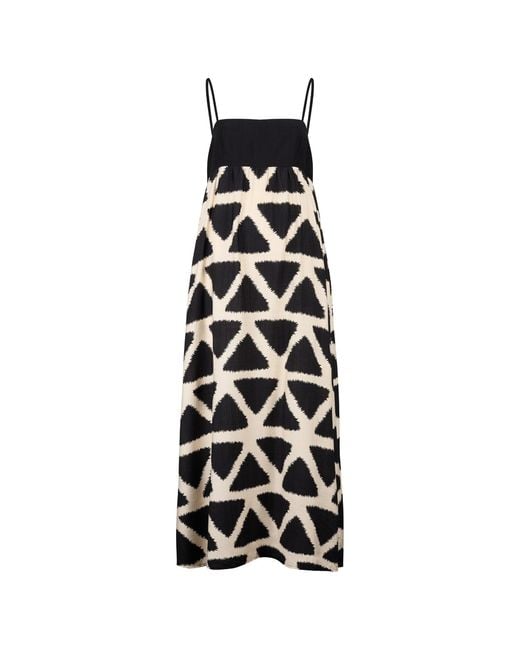 Traffic People Black Broken Promises And Geometric Print Maxi Dress