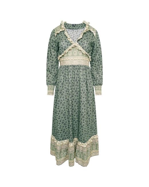 LAtelier London Green Brooklyn Floral Midi Dress