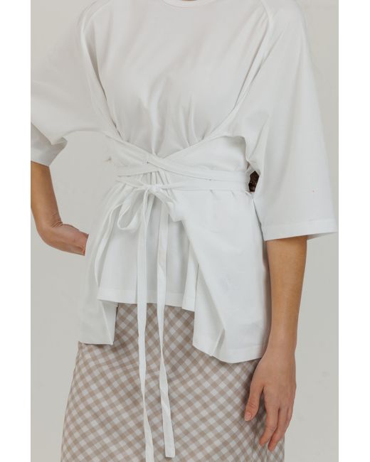 Lou&Up (Formerly Loup Clothing) White Wrap Tie Tee