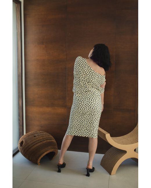 Jennafer Grace White Neutrals Dottie Cat Angle Dress