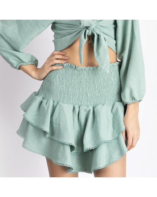 Ilvi Blue Melena Crop Blouse & Skirt Set