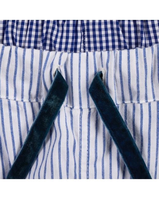 Lounge Blue Organic Cotton Loungewear Trousers-Pants And Striped Design for men