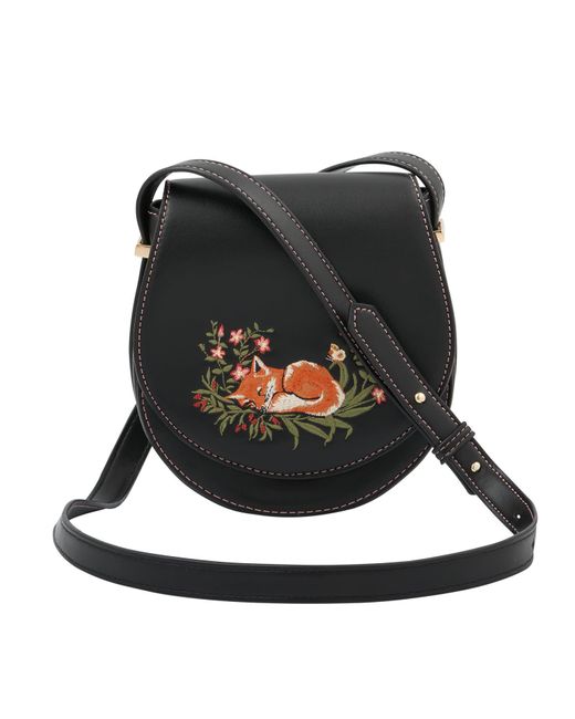 Fable England Black Sleepy Fox Saddle Bag