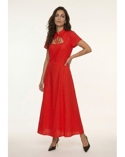 Lily and Lionel Red Primrose Midi Dress