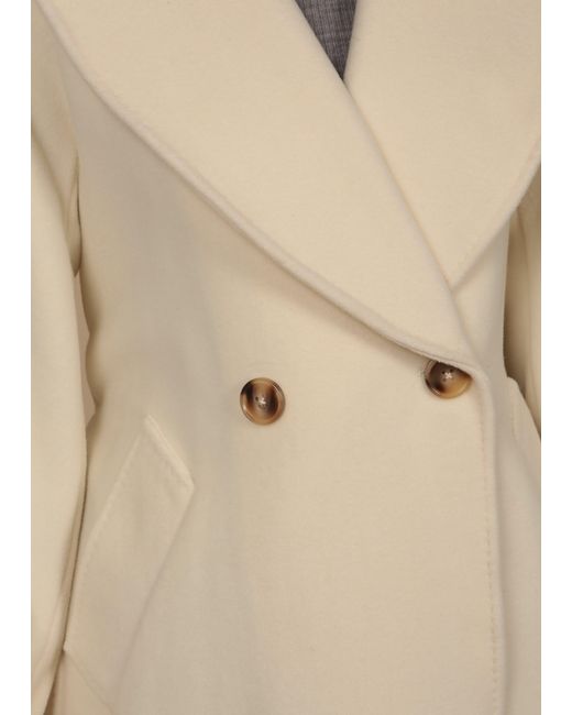 Santinni Natural 'Hepburn' 100% Italian Virgin Wool & Cashmere Coat