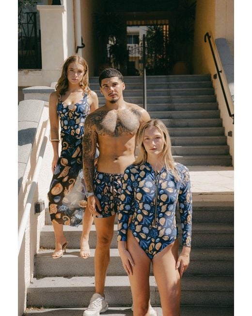 Plivati Blue Lana Zip Long Sleeve Swimsuit — Čiovo