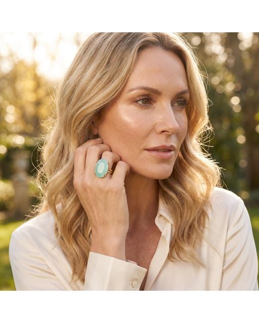 Otazu Blue Eva Oval Ring Soft Mint