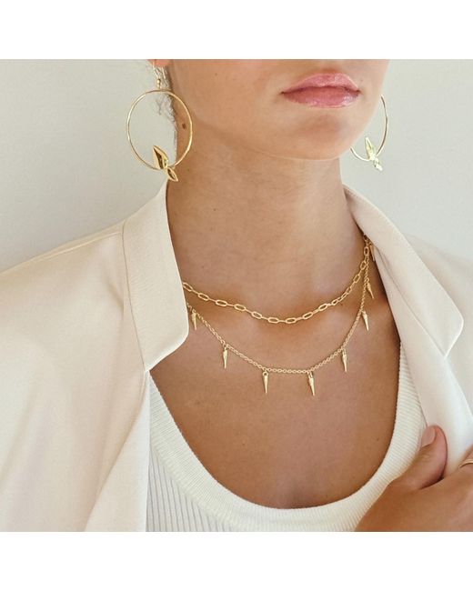 Linda Fiore Metallic Bloom Necklace Vermeil