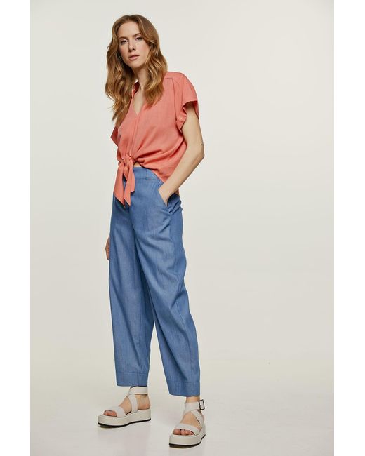 Conquista Blue Loose Fit Denim Style Pants