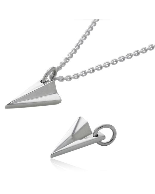 Cartography Metallic The Long Goodbye Paper Airplane Necklace for men