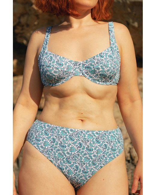 Aqva Swimwear Blue Print Turqueta Bikini Top