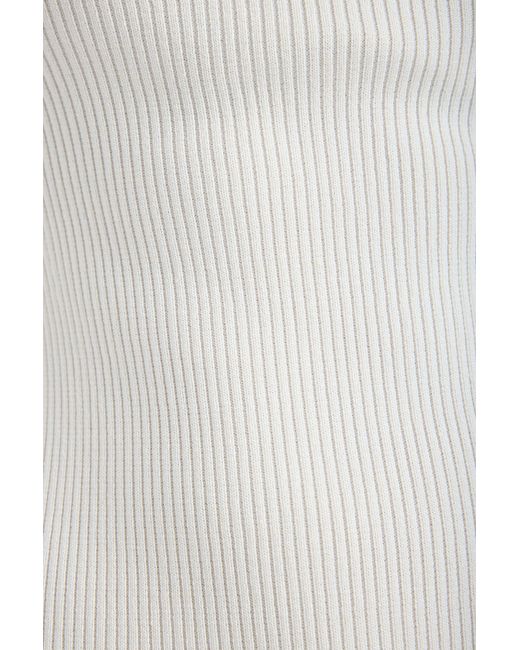 Monlicia White Azura Knit Crisscross Back Bodycon Midi Dress