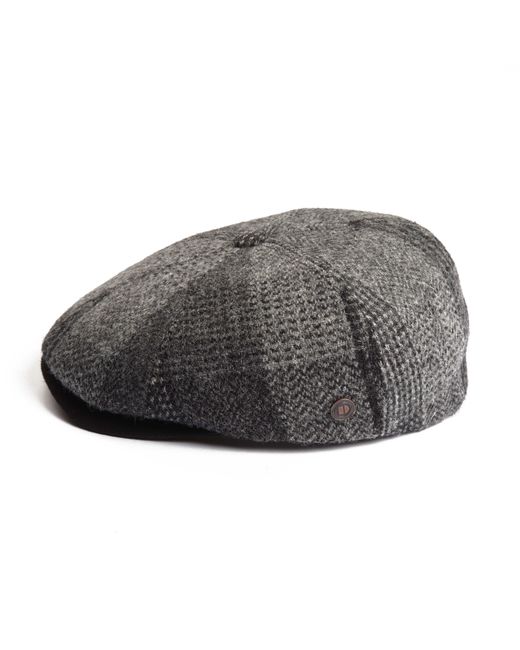 Dasmarca Hats Gray Aaron Harris Tweed Wool Cap With Earflaps for men