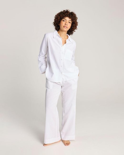 Nudea White Seersucker Boxy Shirt