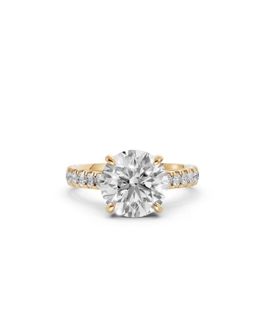 Aya Fine Jewelry Metallic 3 Carat Round Lab Grown Diamond Hidden Halo Engagement Ring