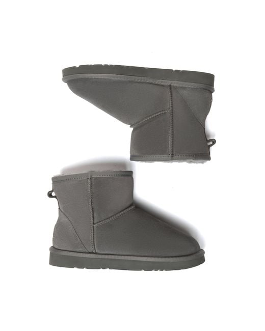 EverAu Australia Gray Ostrich Leather Short Boots