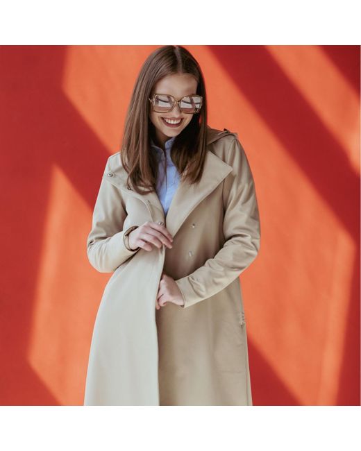 RainSisters Natural Neutrals Short Coat With Trapeze Cut