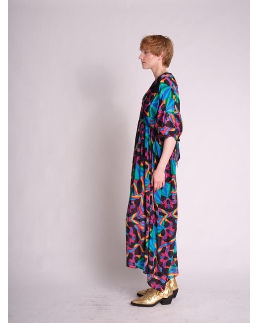 Any Old Iron Blue Skull Kaftan Dress