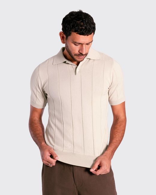 Far Afield Natural Neutrals Jacobs Knit Polo for men