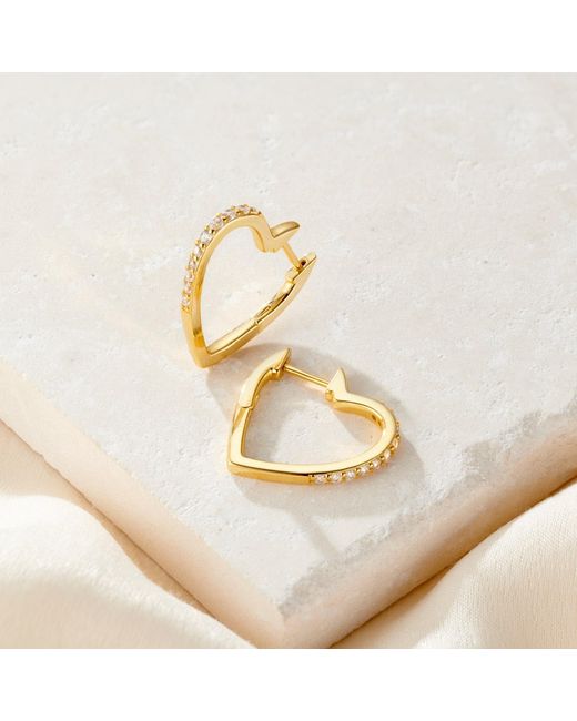 Posh Totty Designs Metallic Cz Heart Hoop Earrings