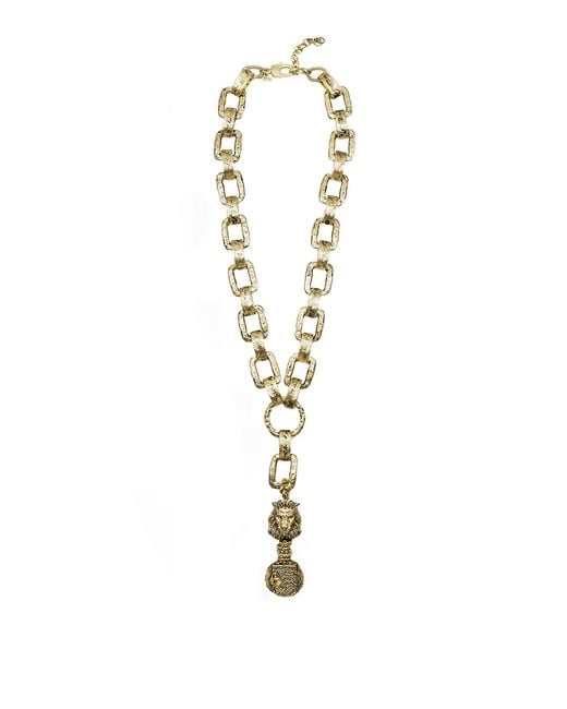 Bayemeyc Blue Lion King Chunky Chain Necklace