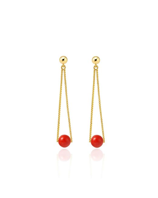 Unaloe White Vermeil Coral Chain Drop Earrings – Luxury Contemporary Mediterranean Designer Jewelry