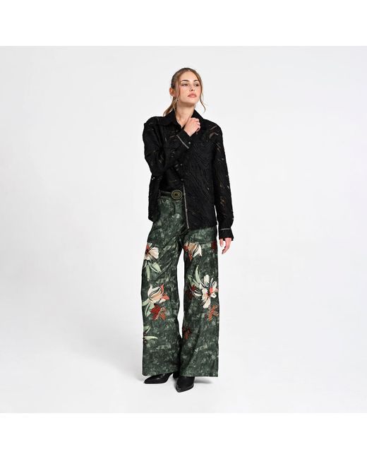 Lalipop Design Black Burnout Pattern Sheer Shirt