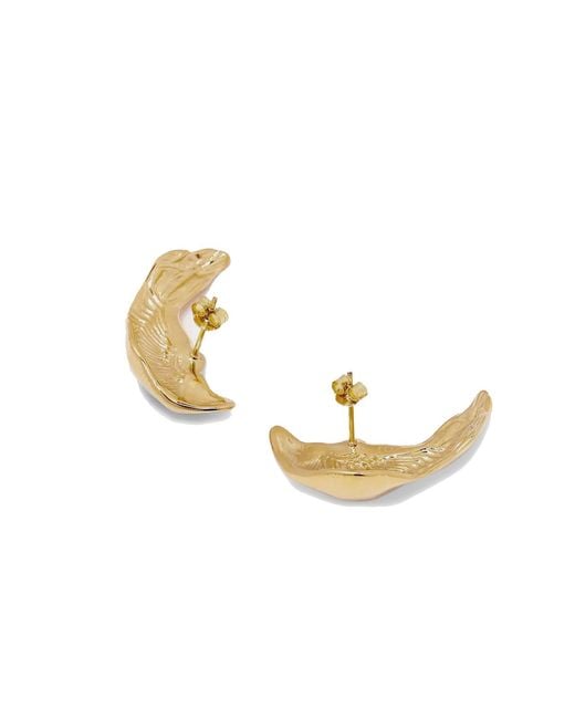 Potoska Metallic Quatro Maxi Face On Stud Earnings