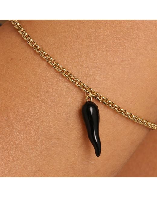 Unaloe Metallic Sterling Horn Charm Chain Bracelet For – Elegant Symbolic Jewelry