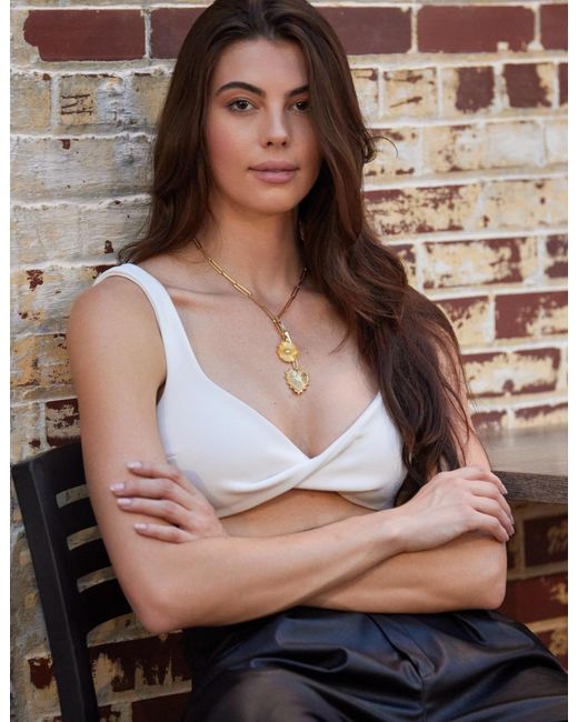 Adriana Pappas Designs Metallic Golden Rays Drop Necklace