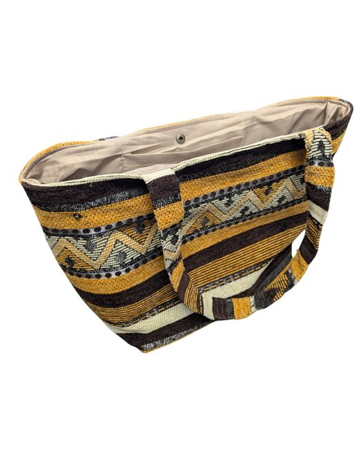 Berber Leather Metallic The Nador Small Expandable Fabric Tote