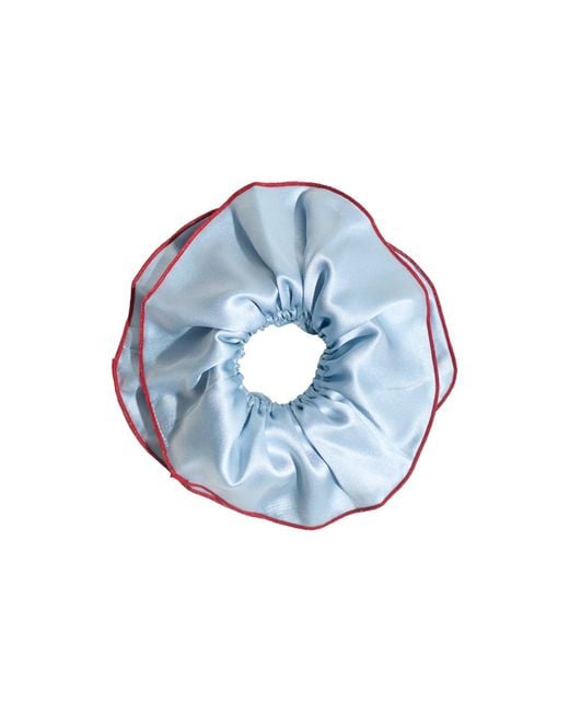 Lost Pattern Blue Maxi Flower Double-Layer Oversized Silk Scrunchie