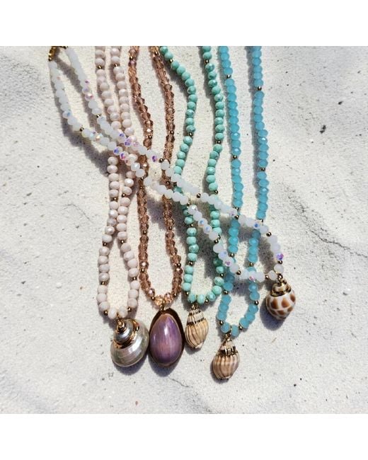 OhSun Metallic Belize Shell Necklace