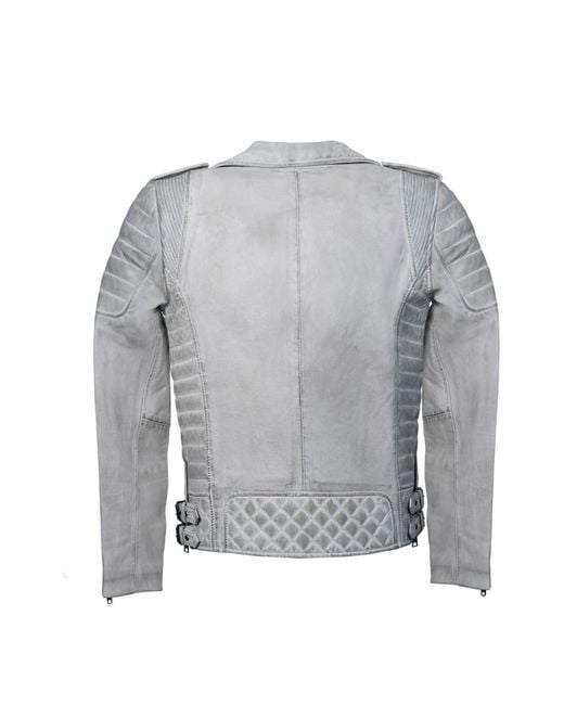 Zasta Studio Gray Motorcycle- Biker Jacket for men