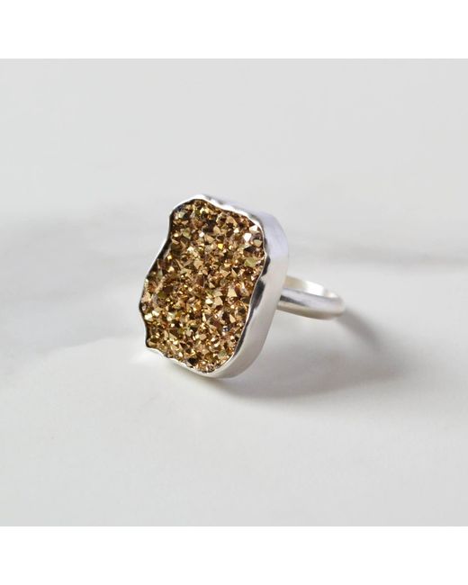 Glamrocks Jewelry Metallic Druzy Ring