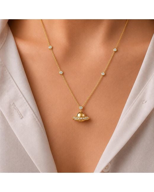 Ormiro Metallic Ufo Necklace