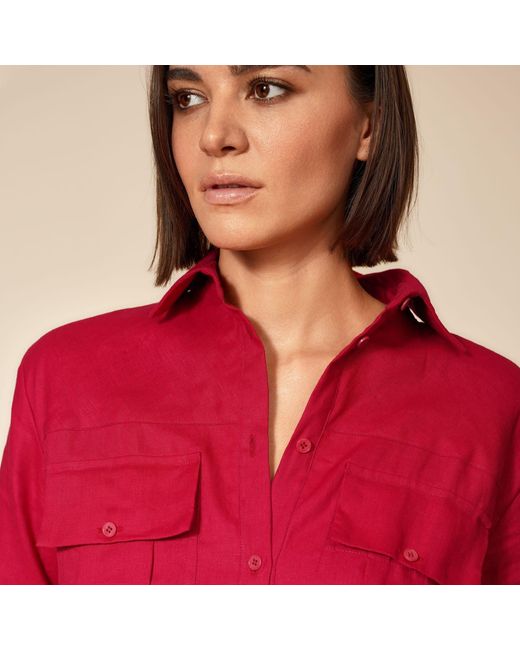 Gunda Hafner Ltd Pink Linen Safari Shirt