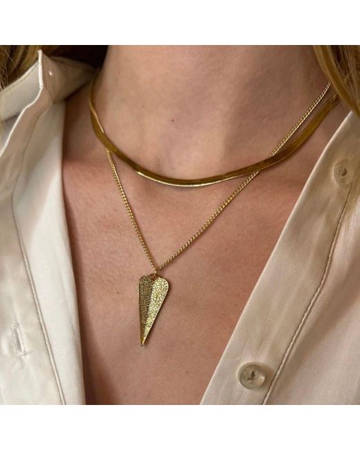 Rachel Nathan Metallic Pavé Love Necklace