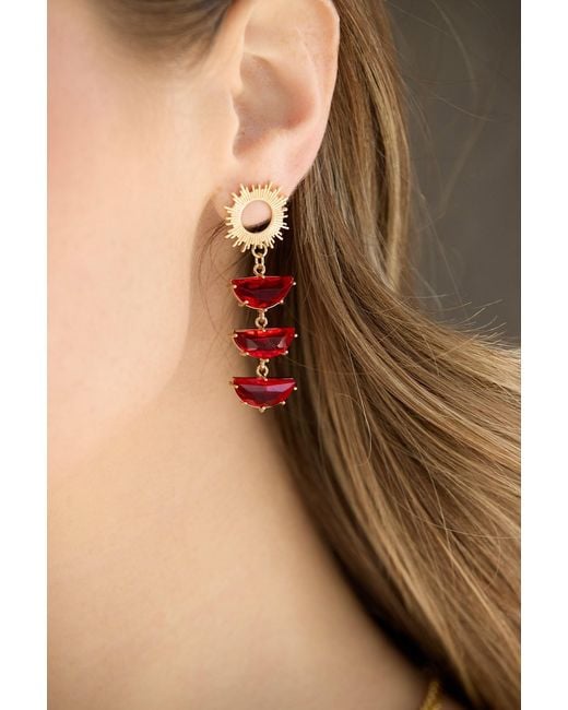 Adriana Pappas Designs Red Ruby Supernova Earrings