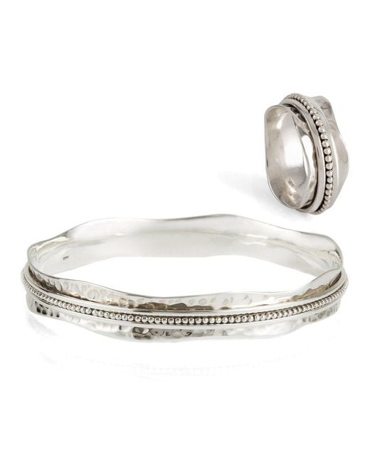 Charlotte's Web Jewellery Metallic Aura Halo Spinning Ring & Bangle Gift Set