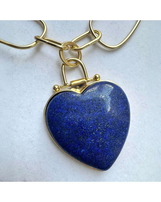 Rare Matters Jewelry Blue Luxe Lapis Lazuli Heart Pendant Necklace