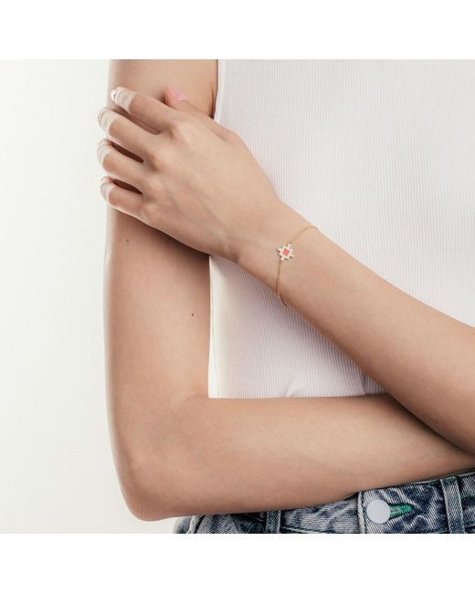 Sheida Farrokhi Pink Minimal Flower Bracelet