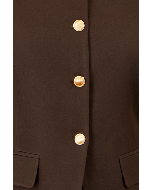 Yumi' Brown Long Line Button Waistcoat Top