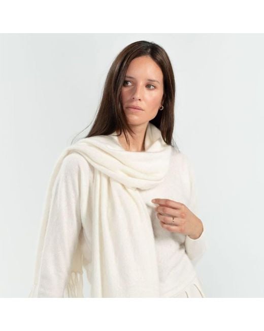 Bel Cashmere Natural Brushed Cashmere Scarf