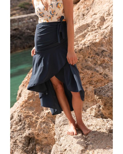Kalani Sunwear Blue Rio Uv Wrap Skirt